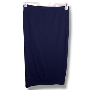 Medium BB Dakota Navy Blue Pencil Skirt Stretch Pull On Style Classic Pinup